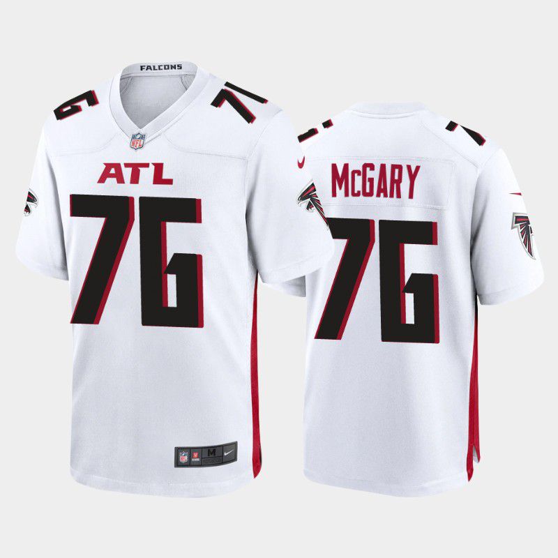 Men Atlanta Falcons 76 Kaleb McGary Nike White Game NFL Jersey